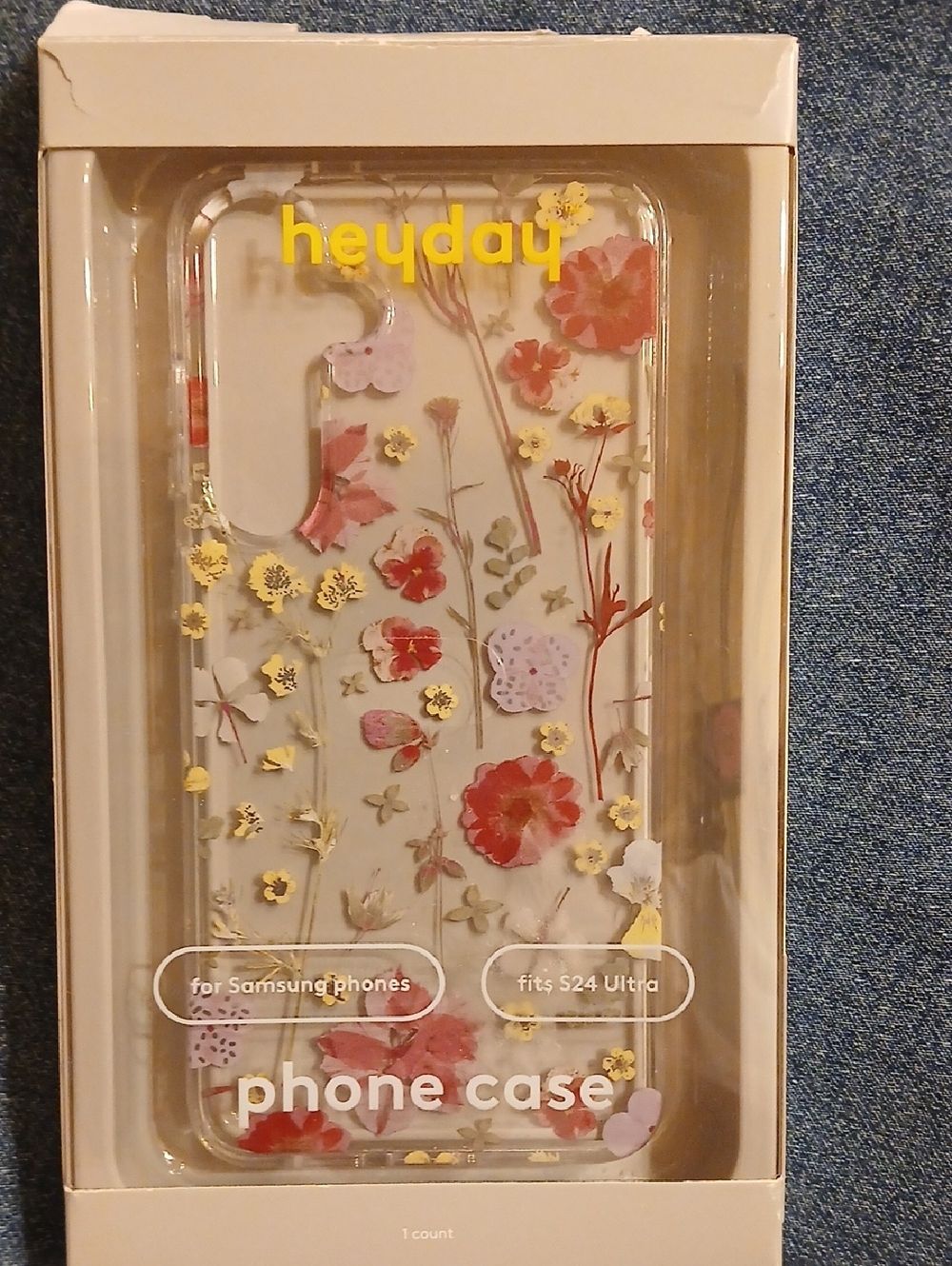 heyday Floral Clear Phone Case for Samsung Galaxy S24 Ultra - Pink & Yellow